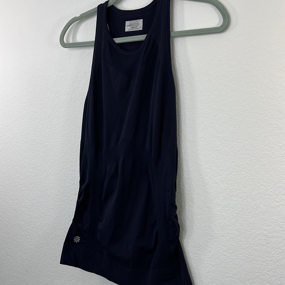 Athleta Finish‎ Fast Racerback Tank Navy Ruched Sides Sleeveless size Small - Picture 5 of 10